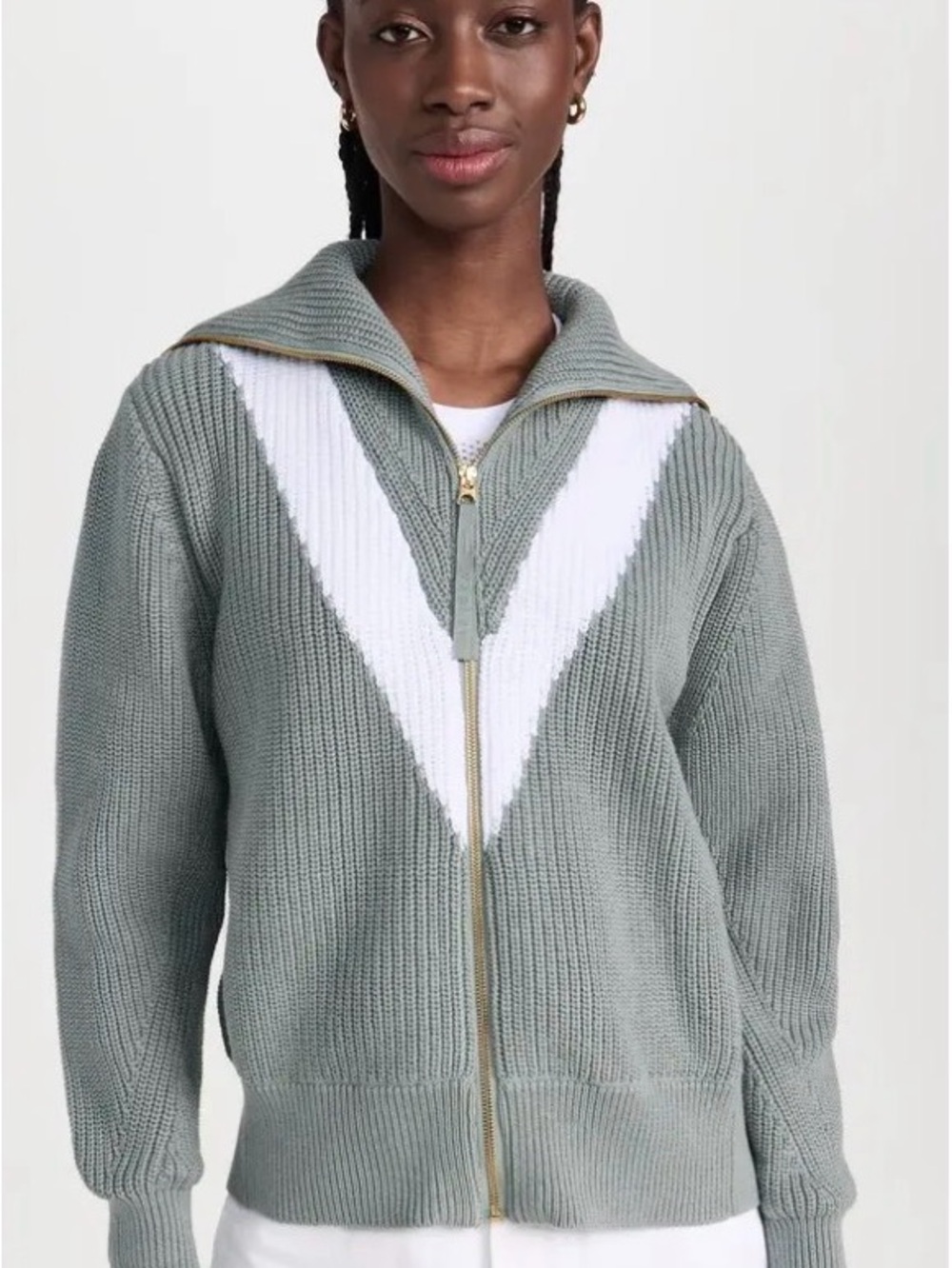NWT Varley Ada Zip Through Knit Sweater